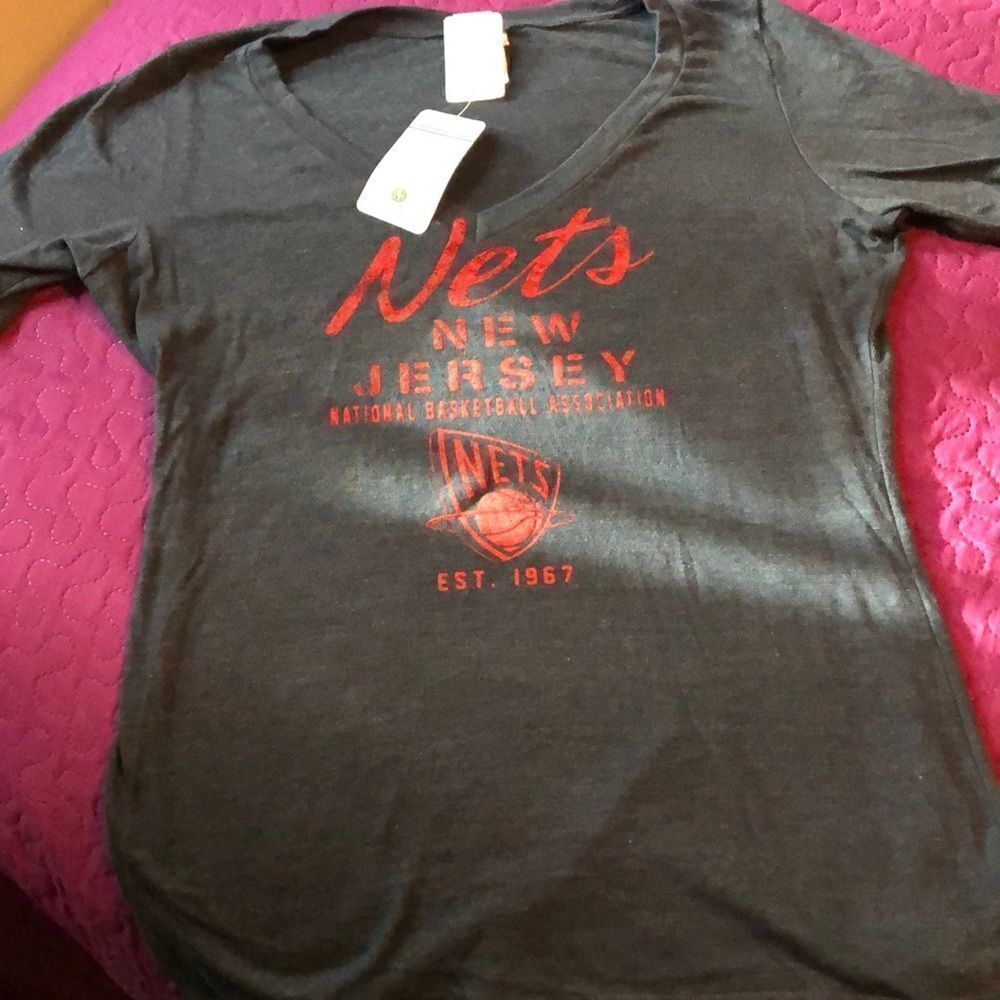 V neck NBA Nets  size Large or XL
